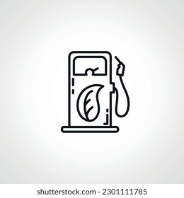 ecological refueling line icon. green fuel station linear icon.