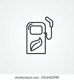 ecological refueling line icon. green fuel station linear icon.