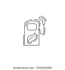 icono de línea de reabastecimiento ecológico. icono de línea delgada de la estación de combustible verde.