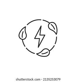 Ecological renewable energy icon. High quality black vector illustration.