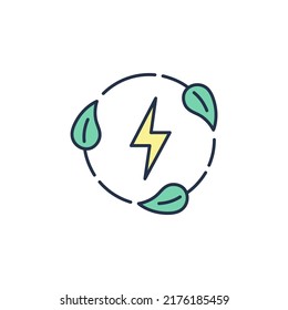 Symbol für ökologische erneuerbare Energien. Hochwertige, farbige Vektorgrafik.