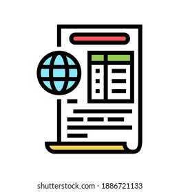 ecological report color icon vector. ecological report sign. isolated symbol illustration