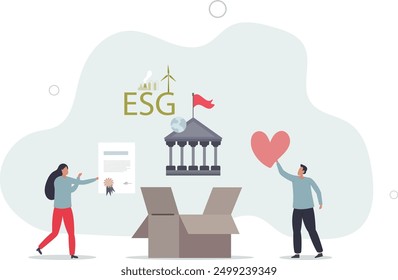 Ökologischer Ressourcenverbrauch und erneuerbarer Energieverbrauch.flaches Design mit Menschen.