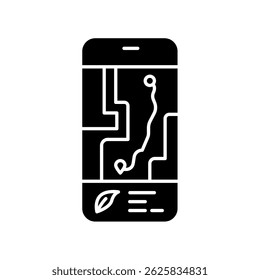 Ecological route flat icon. Vector isolated element. Editable stroke.