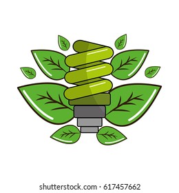 ecological save bulb with leaves