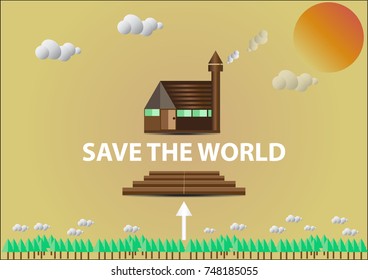 Ecological save the world concept, Earth friendly, Earth day,Vector illustrator