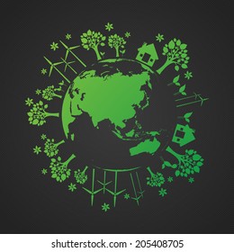 Ecological and save the world green