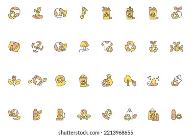 Ecological set thin line icons. Vector illustration isolated on white. Editable stroke