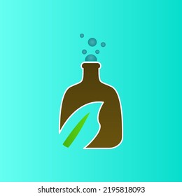 Ecological shampoo icon on a white background, vector illustration