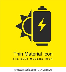 Ecological Solar Power For A Battery Bright Yellow Material Minimal Icon Or Logo Design