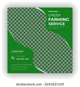 Ecological square flyer template concept