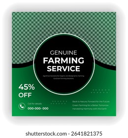 Ecological square flyer template concept