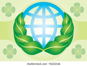 Ecological strategy - abstract illustration with leaf globe