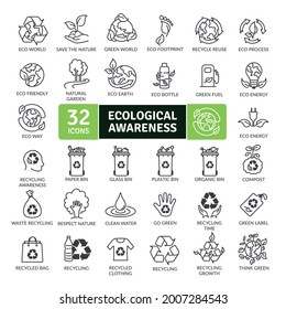 Ecological Succession Icons Pack. Thin line icons set. Flat icon collection set. Simple vector icons