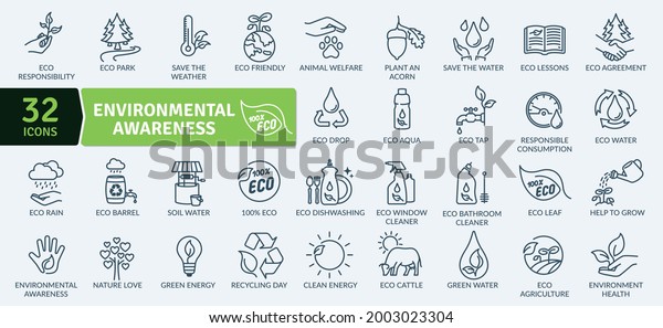 Ecological Succession Icons\
Pack. Thin line icons set. Flat icon collection set. Simple vector\
icons