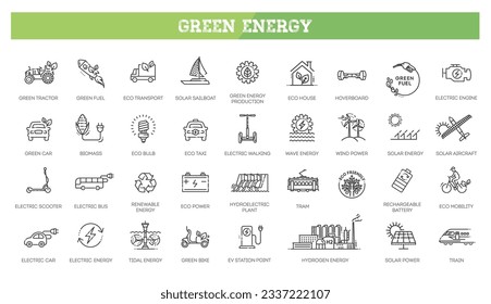 Ecological Succession Icons. Thin line icons set. Flat icon collection set. Environmental sustainability