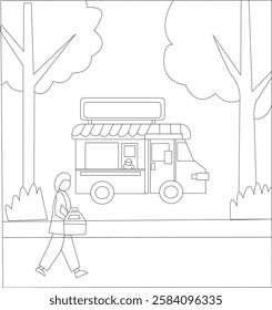 Ecological and sustainable business - food truck vector design, which save and time our life and to make easy.