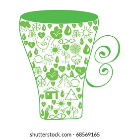Ecological symbol environmental cup