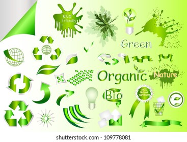 ecological symbols and labels for your design.