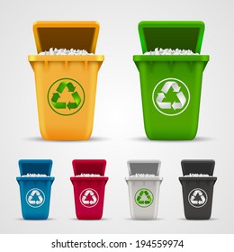 Ecological trash set. Vector