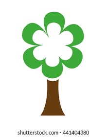 ecological tree with flower  isolated icon design