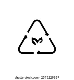 ecological and triangle recycle solid icon vector design good for web or mobile app