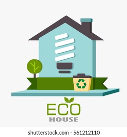 ecological use of resources and energy saving in the building. vector illustration