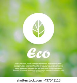 ecological vector illustration. white icon on green background.