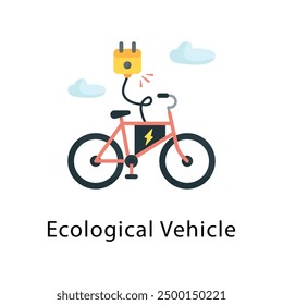 Ecological Vehicle Vector Flat Icon Design illustration Symbol on White background EPS 10 File 