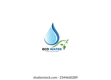 ecological water company logo template illustration