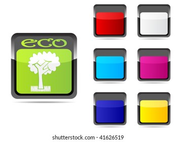 ecological web buttons different colors