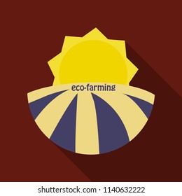 Ecologically clean field and sunrise icon