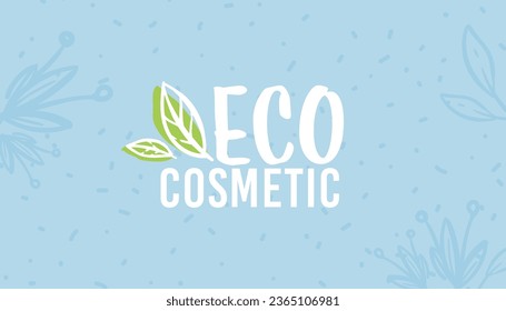 Ecologically friendly and organic cosmetics for beauty routine and skincare. Skin treatment and procedures in spa salon, promotional banner with blooming flowers and leaves. Vector in flat style