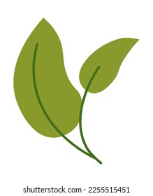 Ecologically friendly product, isolated icon with green leaf. Eco and environmental care, plant, and foliage. Leafage and decoration, houseplant and botany motif decor. Vector in flat styles