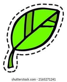 Ecologically friendly and sustainable product, leaf emblem or label for package or product. Health and environment conservation. Sticker or patch, isolated icon vector in flat style illustration