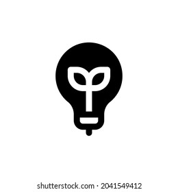 Ecologic-light-bulb-1 Silhouette Icon On White Background