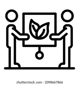 Ecologist banner presentation icon. Outline ecologist banner presentation vector icon for web design isolated on white background