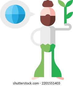 Ecologist isolated design element stock illustration. Vector on a white background