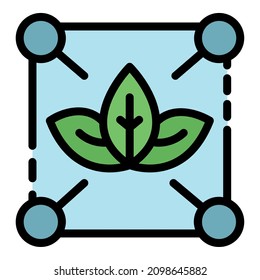 Ecologist scheme icon. Outline ecologist scheme vector icon color flat isolated