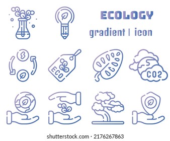 Ecology. 10 icon set are gradient style.
