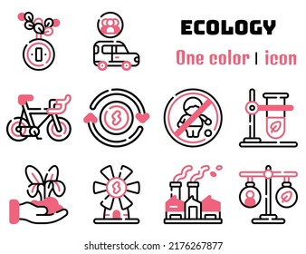 Ecología. 10 conjunto de iconos son un estilo de color.
