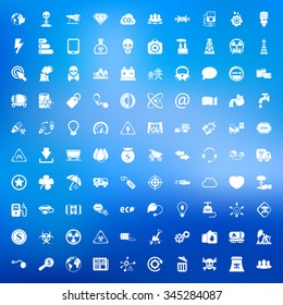 ecology 100 icons set for web flat