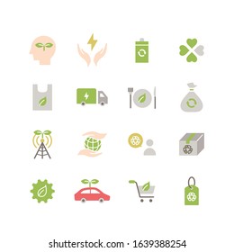 ECOLOGY ACTIVITY FLAT ICON SET