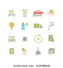 ECOLOGY ACTIVITY FLAT ICON SET