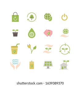 ECOLOGY ACTIVITY FLAT ICON SET