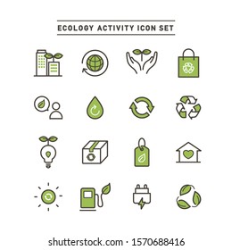 ECOLOGY ACTIVITY LINE ICON SET