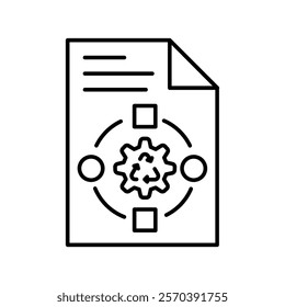 ecology adaptation plan black line icon. Vector isolated element. Editable stroke.