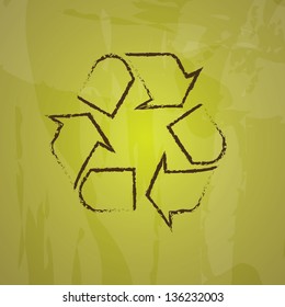 Ecology arrow over green background vector illustration