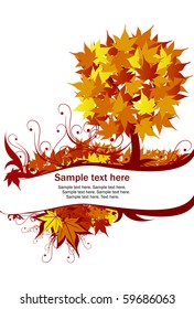 Ecology autumn tree with text