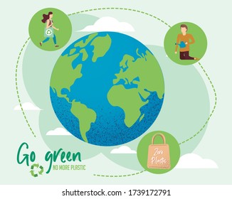Fondo de ecología, mini set del mundo azul